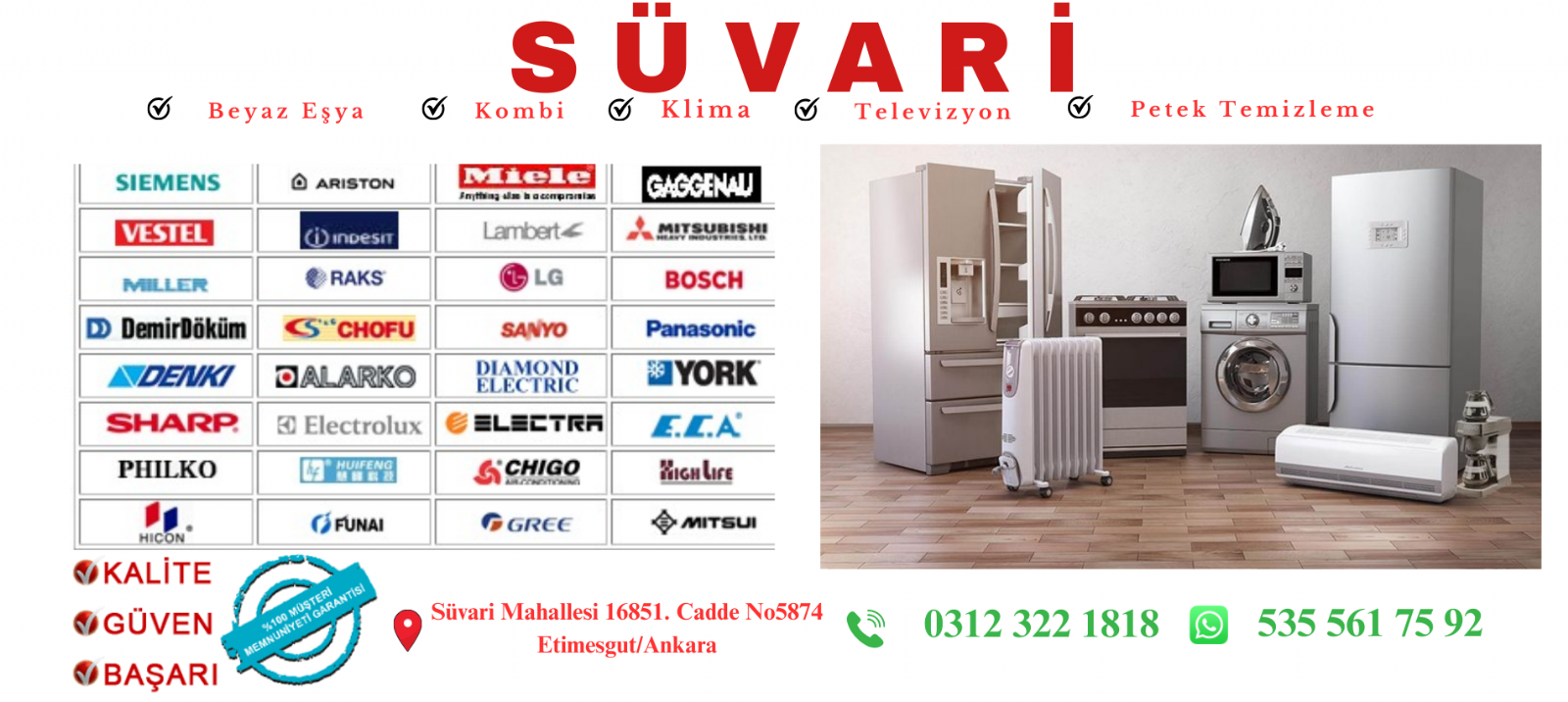 SÜVARİ Beyaz Eşya Servisi